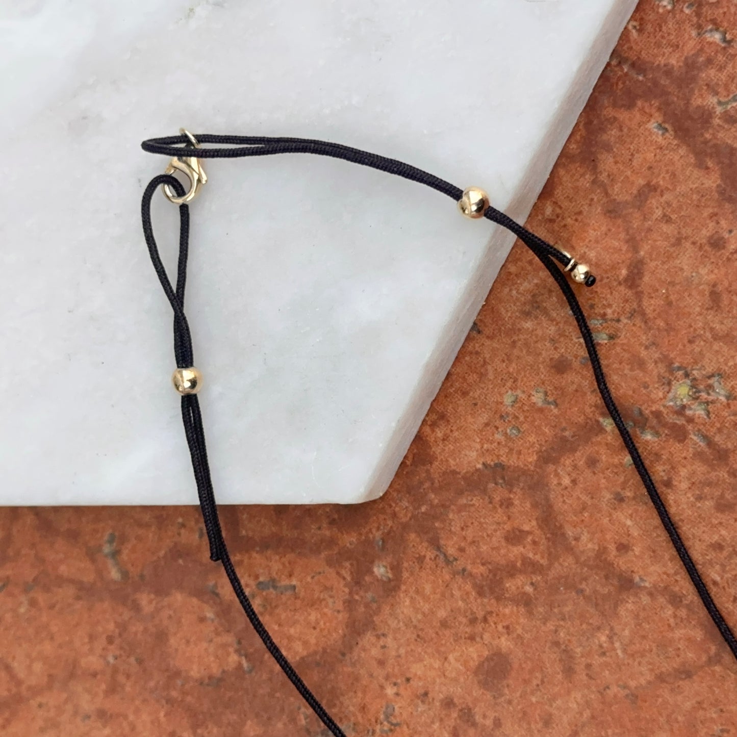 Estate 14KT Yellow Gold + Sterling Silver Faux Coin Cord Necklace - LSJ