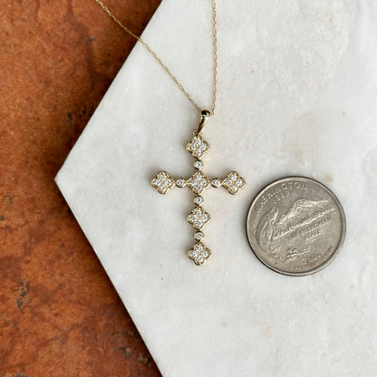 14KT Yellow Gold Bezel .50 CT Diamond Cross Necklace