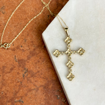 14KT Yellow Gold Bezel .50 CT Diamond Cross Necklace