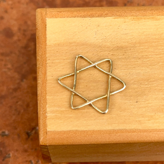 14KT Yellow Gold Wire Star of David Pendant Slide