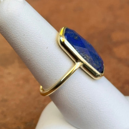 Yellow Gold-Filled Rectangular Bezel Set Lapis Lazuli Ring