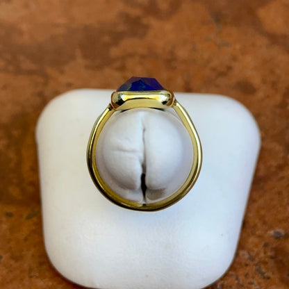 Yellow Gold-Filled Rectangular Bezel Set Lapis Lazuli Ring