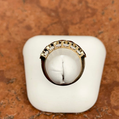 10KT Yellow Gold Bezel Garnet 7 Stone Ring