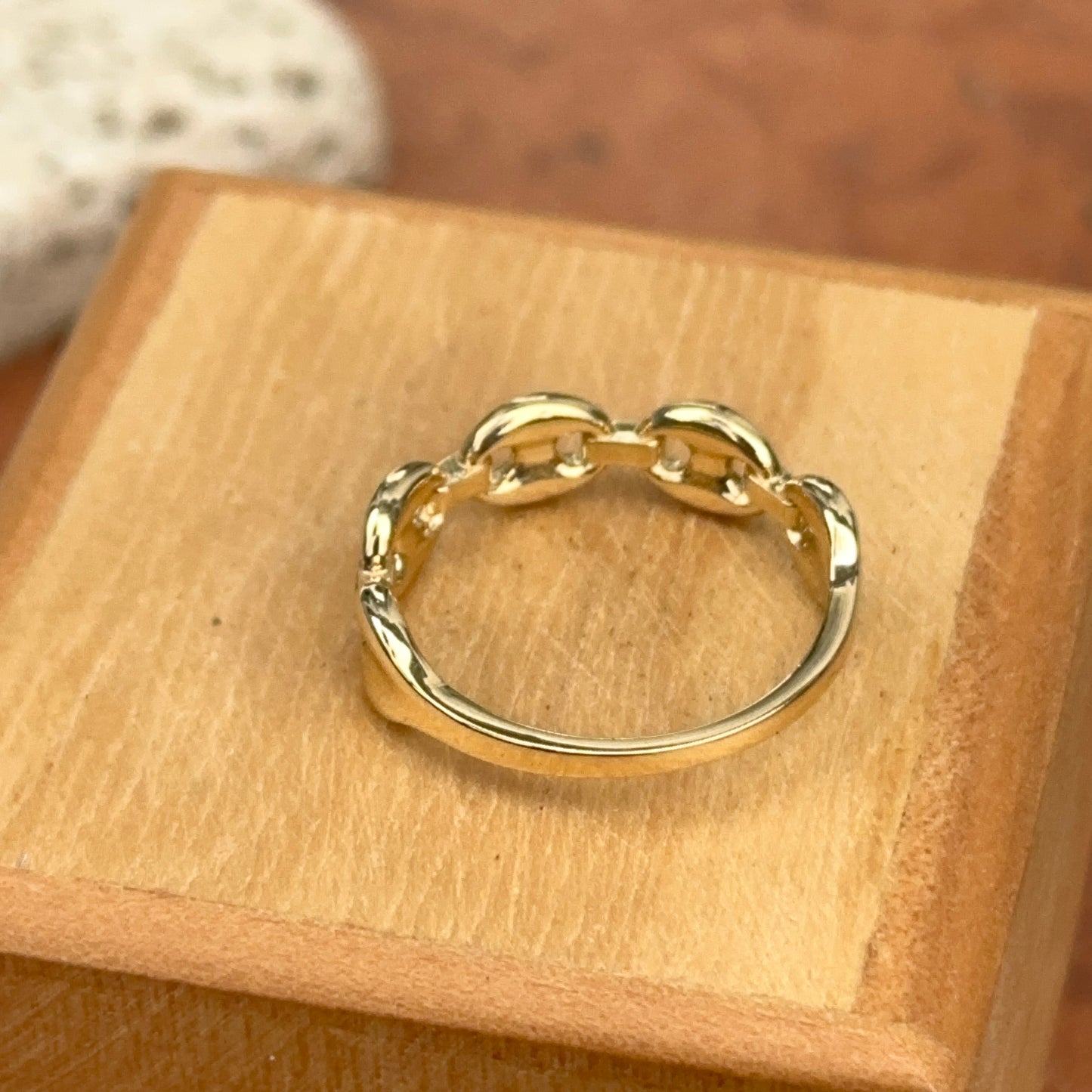 14KT Yellow Gold Puffed Mariner Link Ring