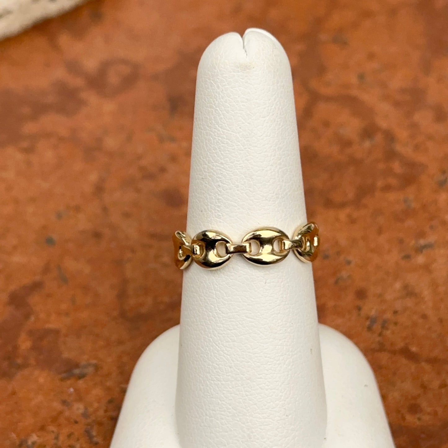 14KT Yellow Gold Puffed Mariner Link Ring