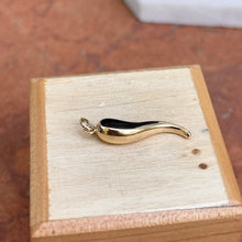 Load image into Gallery viewer, 14KT Yellow Gold Black Onyx Cornicello Italian Horn Pendant