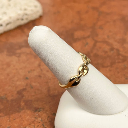 14KT Yellow Gold Puffed Mariner Link Ring