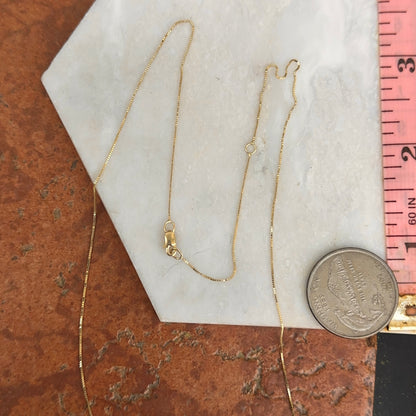 14KT Yellow Gold .50mm Box Chain Necklace 17-19"