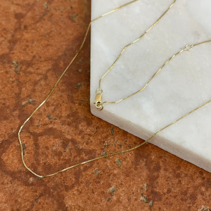 14KT Yellow Gold .50mm Box Chain Necklace 17-19"