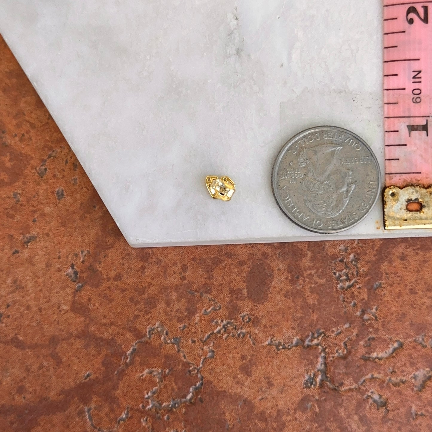 Yellow Gold-Plated Lower Case "a" Round Cubic Zirconia Stud Earrings SMALL