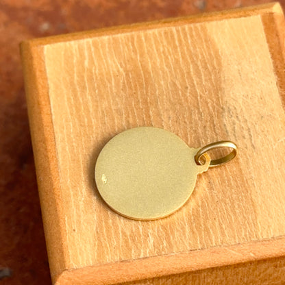 14KT Yellow Gold Matte Pope Leo XIV Round Medal Pendant 16mm - LSJ