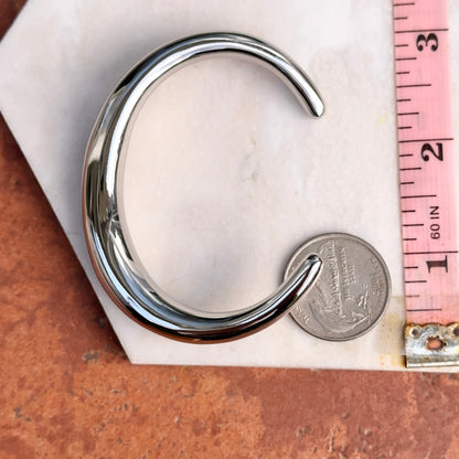 Stainless Steel Polished Curved Bangle Cuff Bracelet