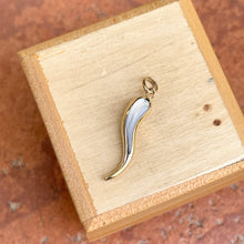 Load image into Gallery viewer, 14KT Yellow Gold Mother of Pearl Cornicello Italian Horn Pendant