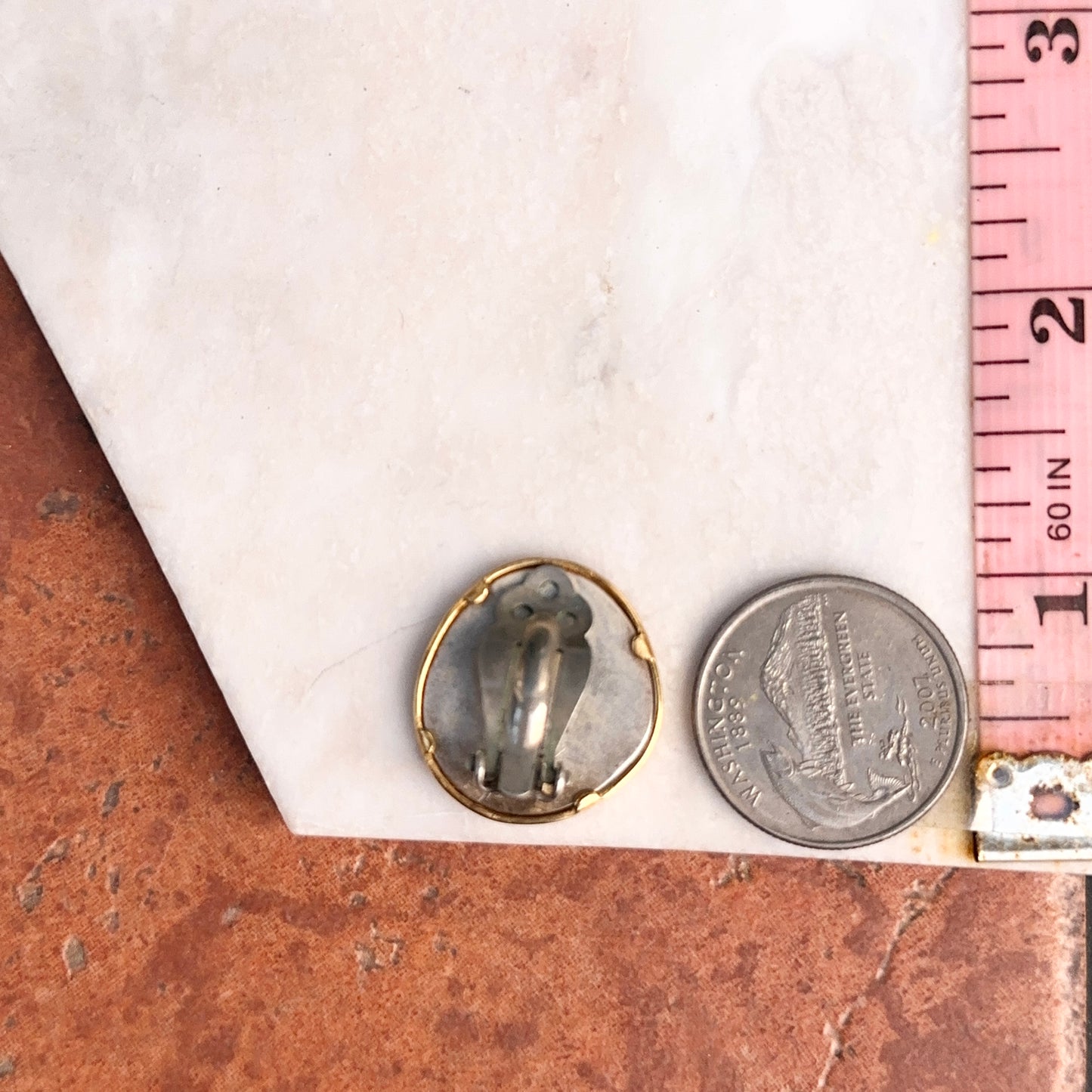 Estate Gold-Tone + Silver-Tone Replica Coin Clip-On Earrings