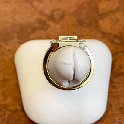 Silver-Plated Pink Cubic Zirconia Art Deco Split Shank Ring