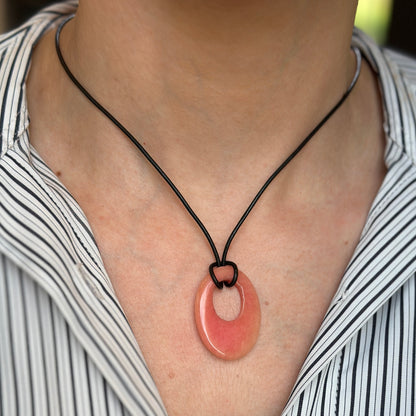 Estate Oval Peach Gemstone Pendant