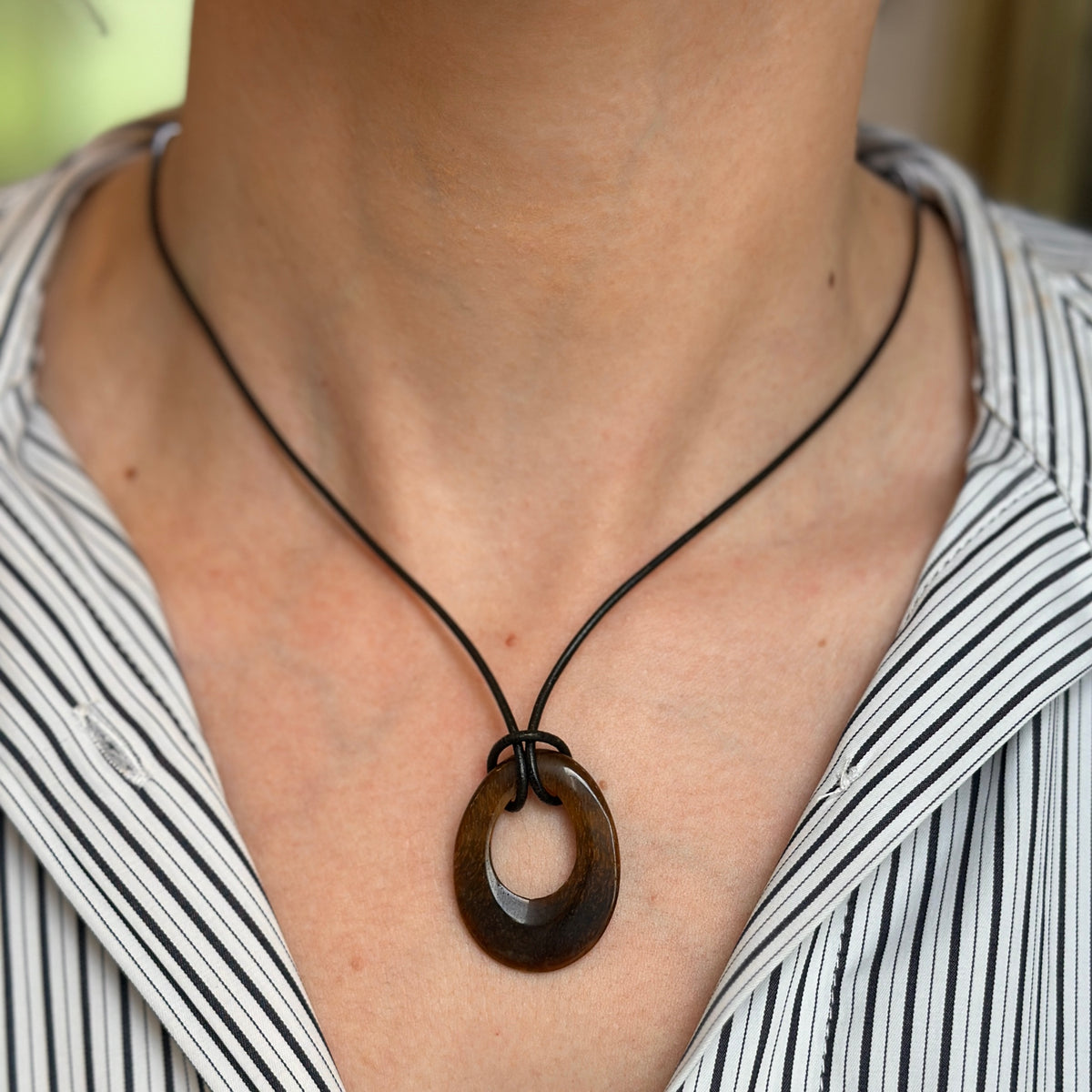 Estate Tiger's Eye Oval Gemstone Pendant