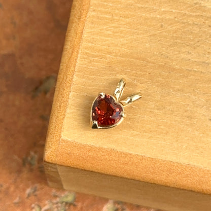 14KT Yellow Gold Mozambique Garnet Heart Pendant - LSJ