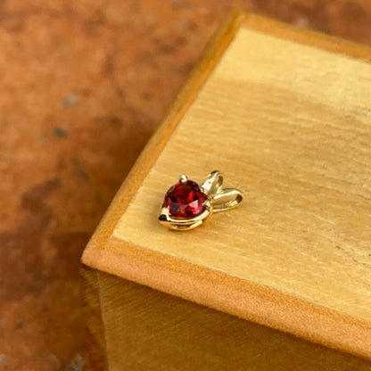 14KT Yellow Gold Mozambique Garnet Heart Pendant - LSJ
