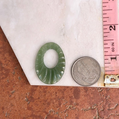 Estate Jade Nephrite Oval Earring Charms - LSJ