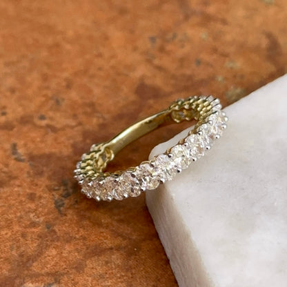 14KT Yellow Gold Oval 2 CT Lab Diamond Band Ring