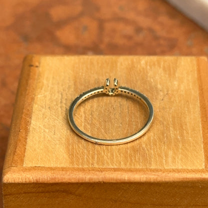 14KT Yellow Gold Mini Diamond Horseshoe Ring - LSJ