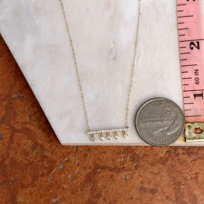 14KT Yellow Gold Diamond Bar Chain Necklace