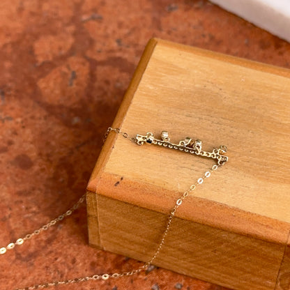 14KT Yellow Gold Diamond Bar Chain Necklace