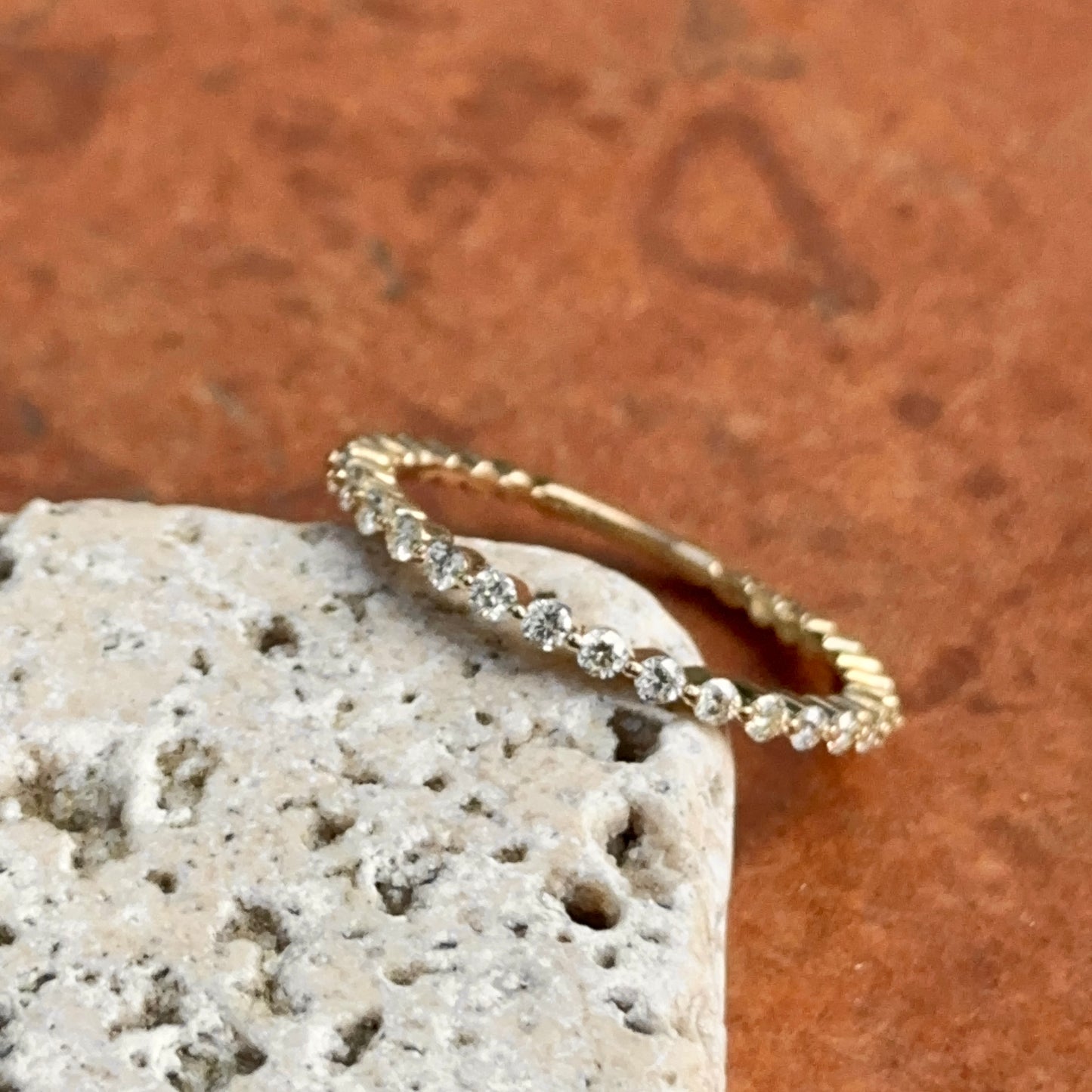 14KT Yellow Gold Lab Round Diamond .27 CT Band Ring