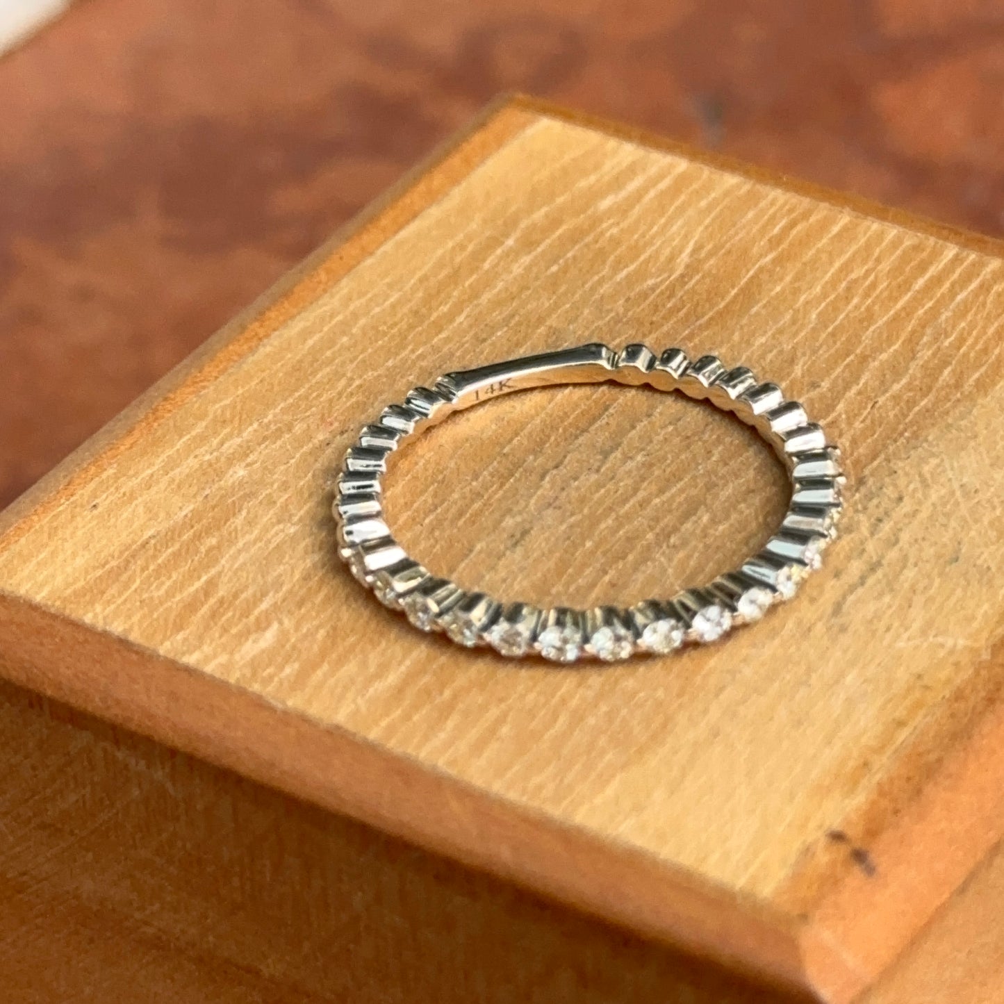 14KT Yellow Gold Lab Round Diamond .27 CT Band Ring
