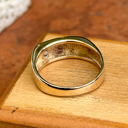 Estate 14KT Yellow Gold Diamond Square Shank Men's Ring