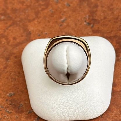 Estate 14KT Yellow Gold Diamond Square Shank Men's Ring