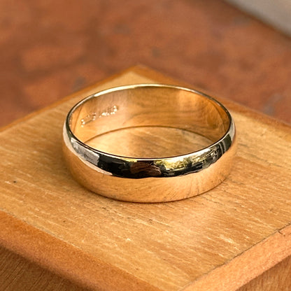Estate 14KT Yellow Gold Half-Round 6mm Band Ring