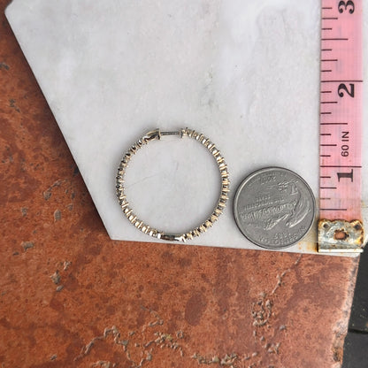 10KT Yellow Gold Lab Diamond 1.5 CT Inside/ Outside Hoop Earrings