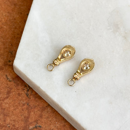 Estate 14KT Yellow Gold Round Diamond .90CT Earring Charms