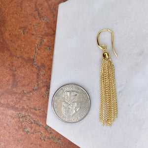 14KT Yellow Gold Multi-Chain Tassel Dangle Earrings