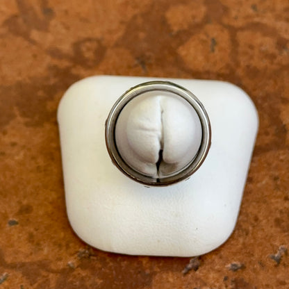 Estate 14KT White Gold Gypsy Set Diamond Beveled Edge Eternity Band Ring