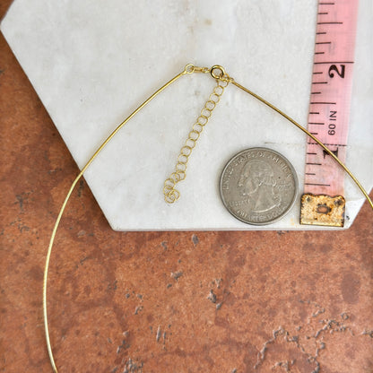 14KT Yellow Gold 1mm Sparkle Omega Wire Necklace *Defective