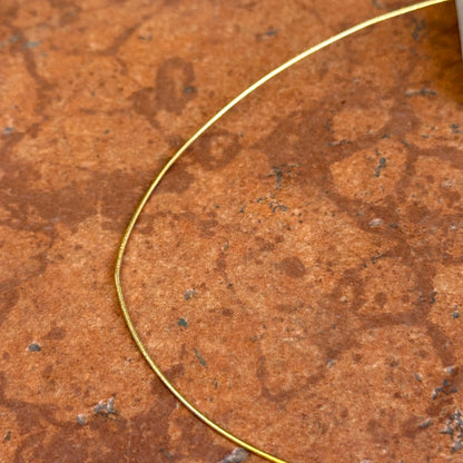 14KT Yellow Gold 1mm Sparkle Omega Wire Necklace *Defective