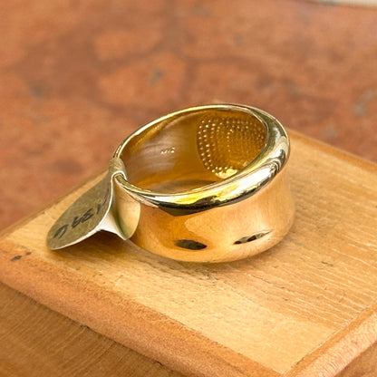 14KT Yellow Gold Polished Concave Cigar Band Ring - LSJ