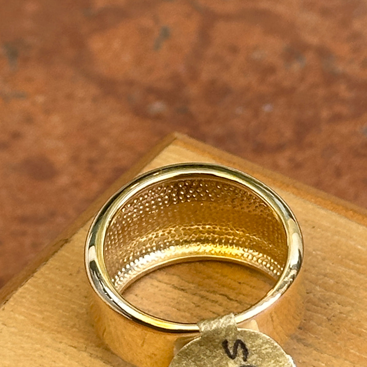 14KT Yellow Gold Polished Concave Cigar Band Ring - LSJ