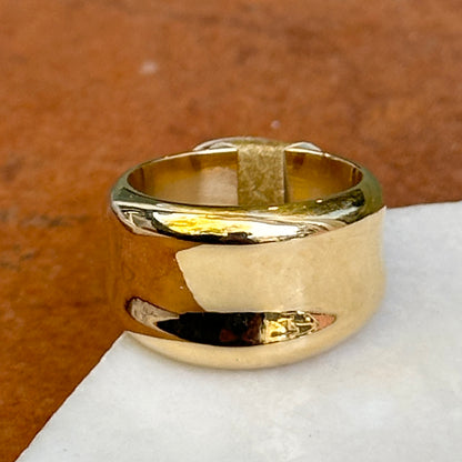 14KT Yellow Gold Polished Concave Cigar Band Ring - LSJ