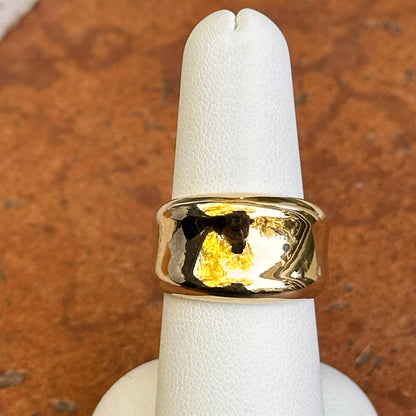 14KT Yellow Gold Polished Concave Cigar Band Ring - LSJ