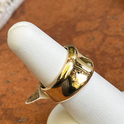 14KT Yellow Gold Polished Concave Cigar Band Ring - LSJ
