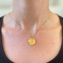 Load image into Gallery viewer, 14KT Yellow Gold St Clare Round Medal Pendant Charm 19mm