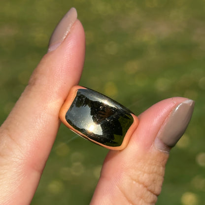 14KT Yellow Gold Polished Concave Cigar Band Ring - LSJ