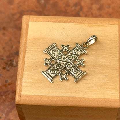 14KT Yellow Gold Filigree Jerusalem Cross Pendant