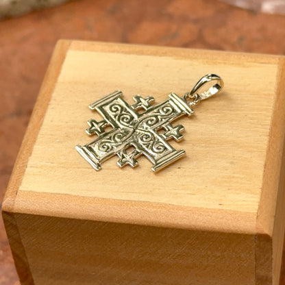 14KT Yellow Gold Filigree Jerusalem Cross Pendant