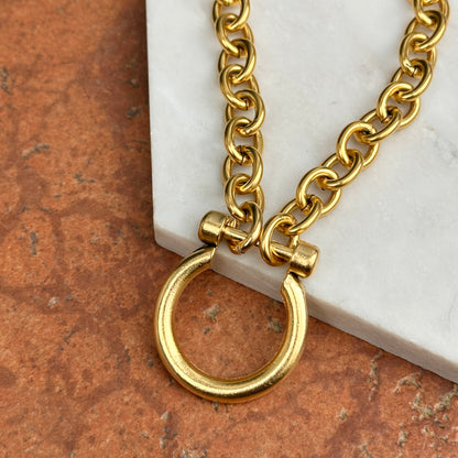 Gold-Plated Brass Large Shackle Chain Necklace
