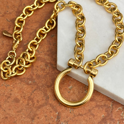 Gold-Plated Brass Large Shackle Chain Necklace